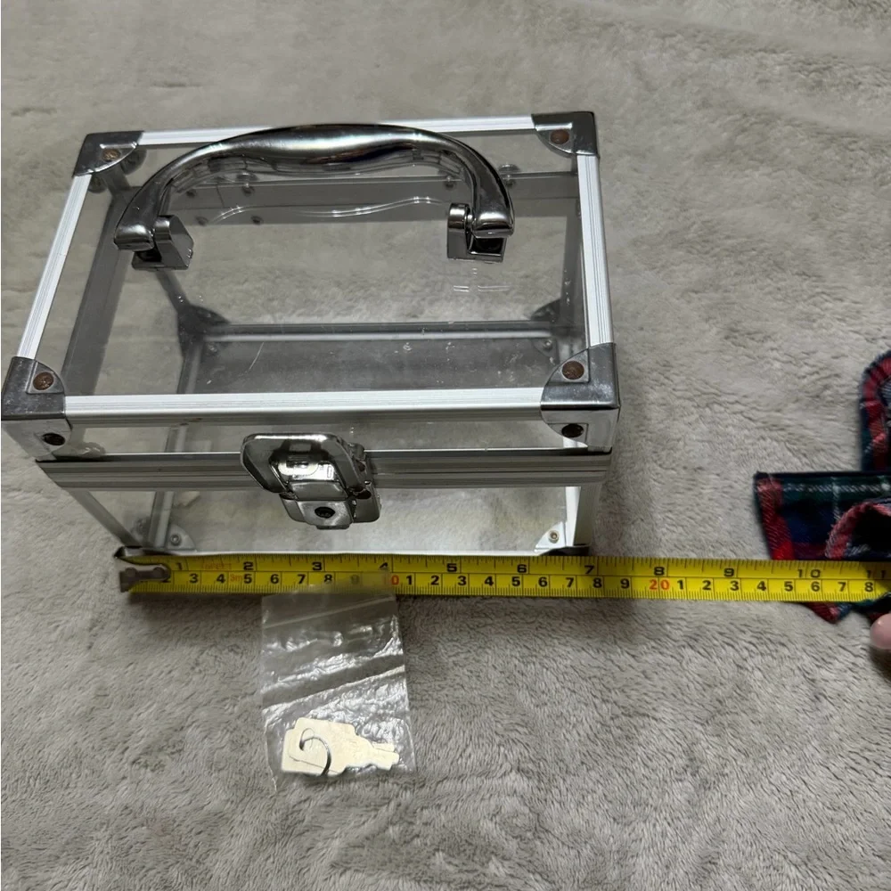 Clear Acrylic Storage Box with Silver Accents